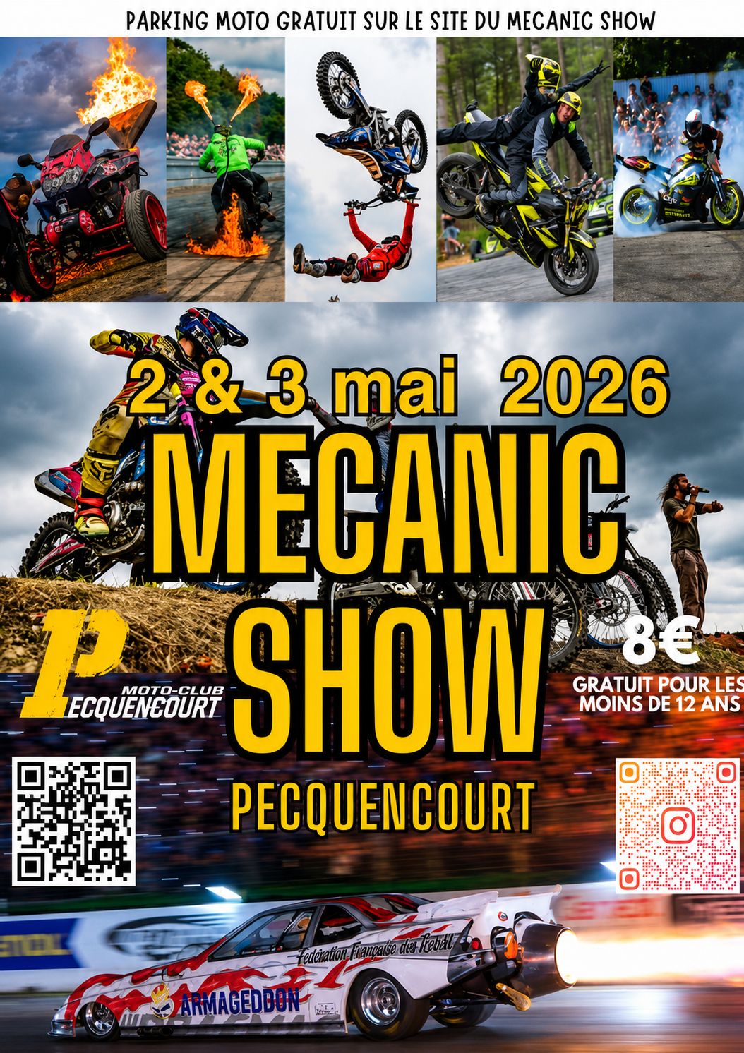 Affiche du Mécanic Show de Pecquencourt les 2 et 3 mai 2026
