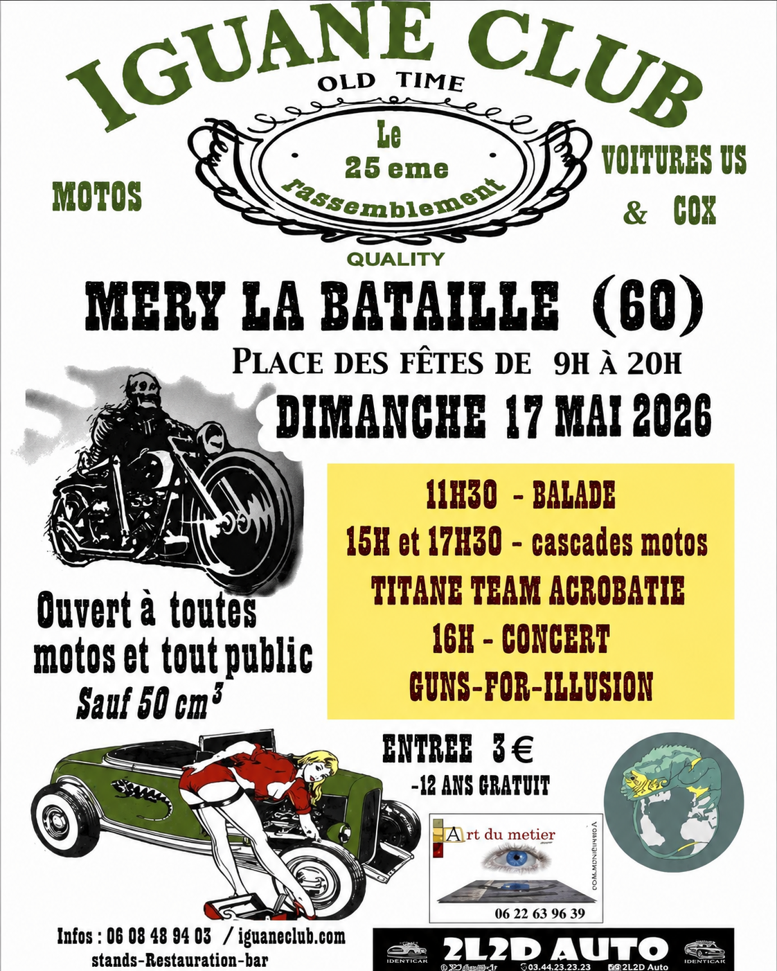 Affiche du 25e rassemblement Iguane Club à Mery la Bataille, 17 mai 2026